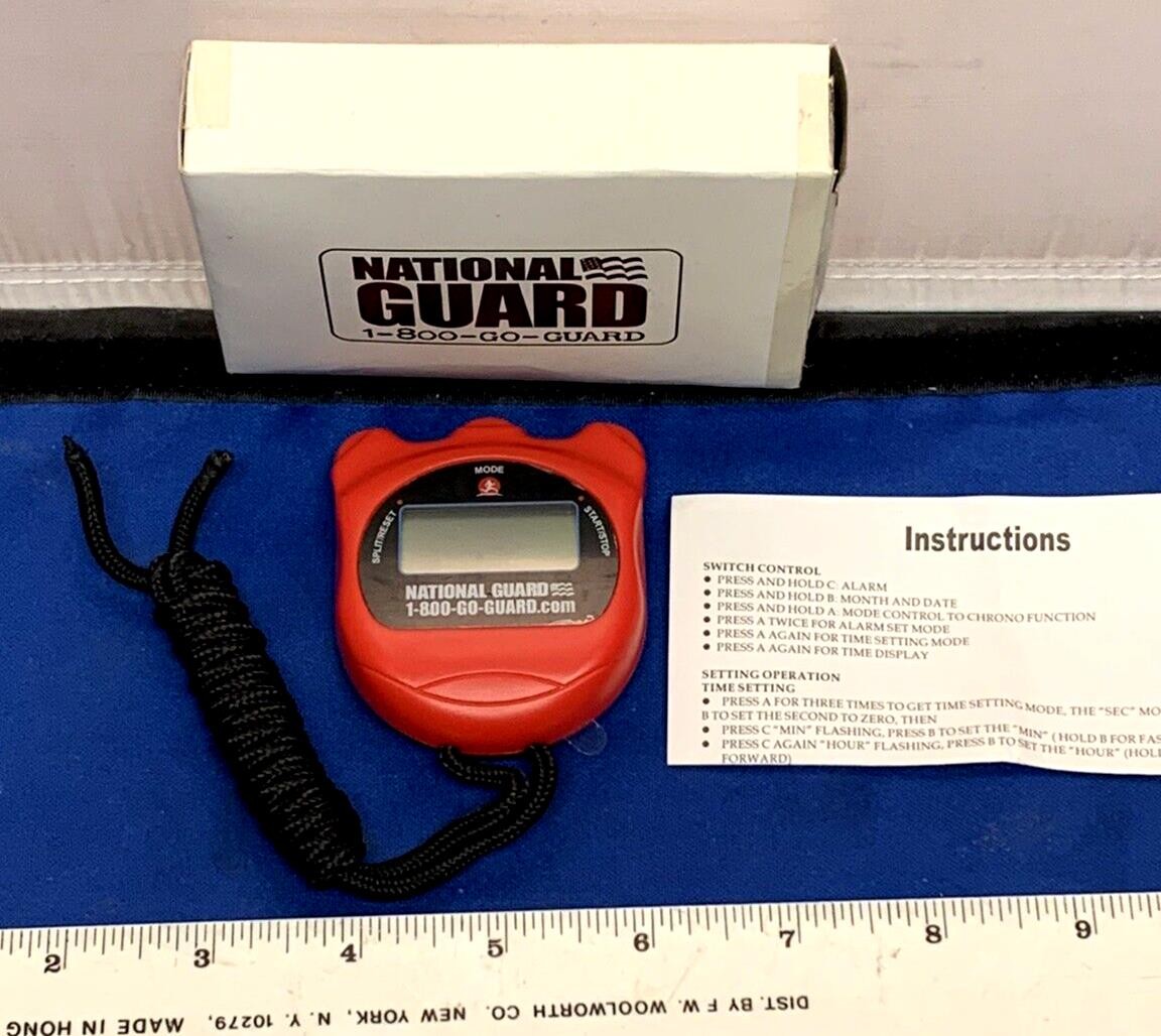 Patriotic National Guard Digital Handheld Sports Stop watch Alarm Date Timer