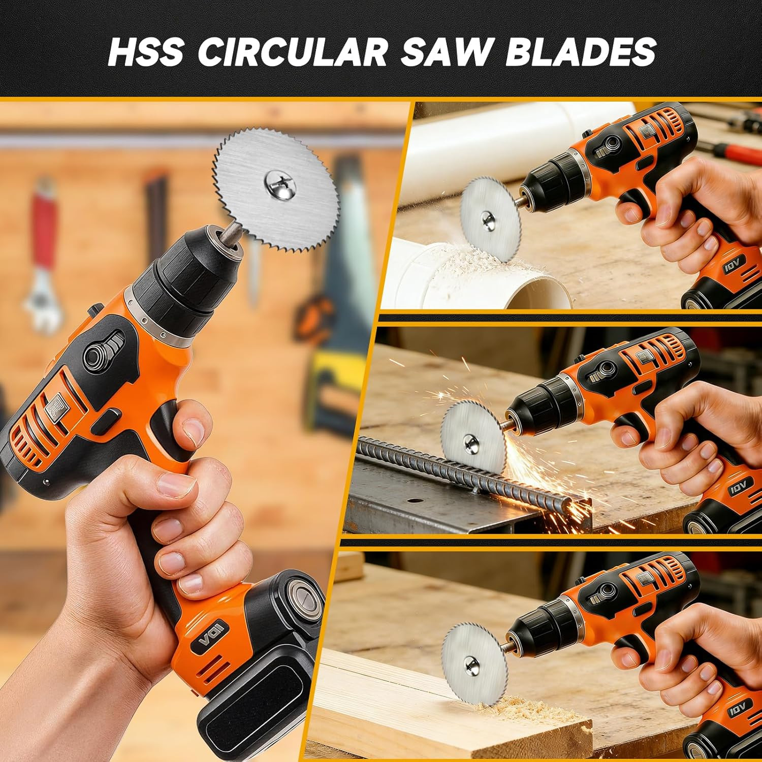 55PCS Cutting Wheel Set for Rotary Tools, Premium Cutting Discs, HSS Circular Sa