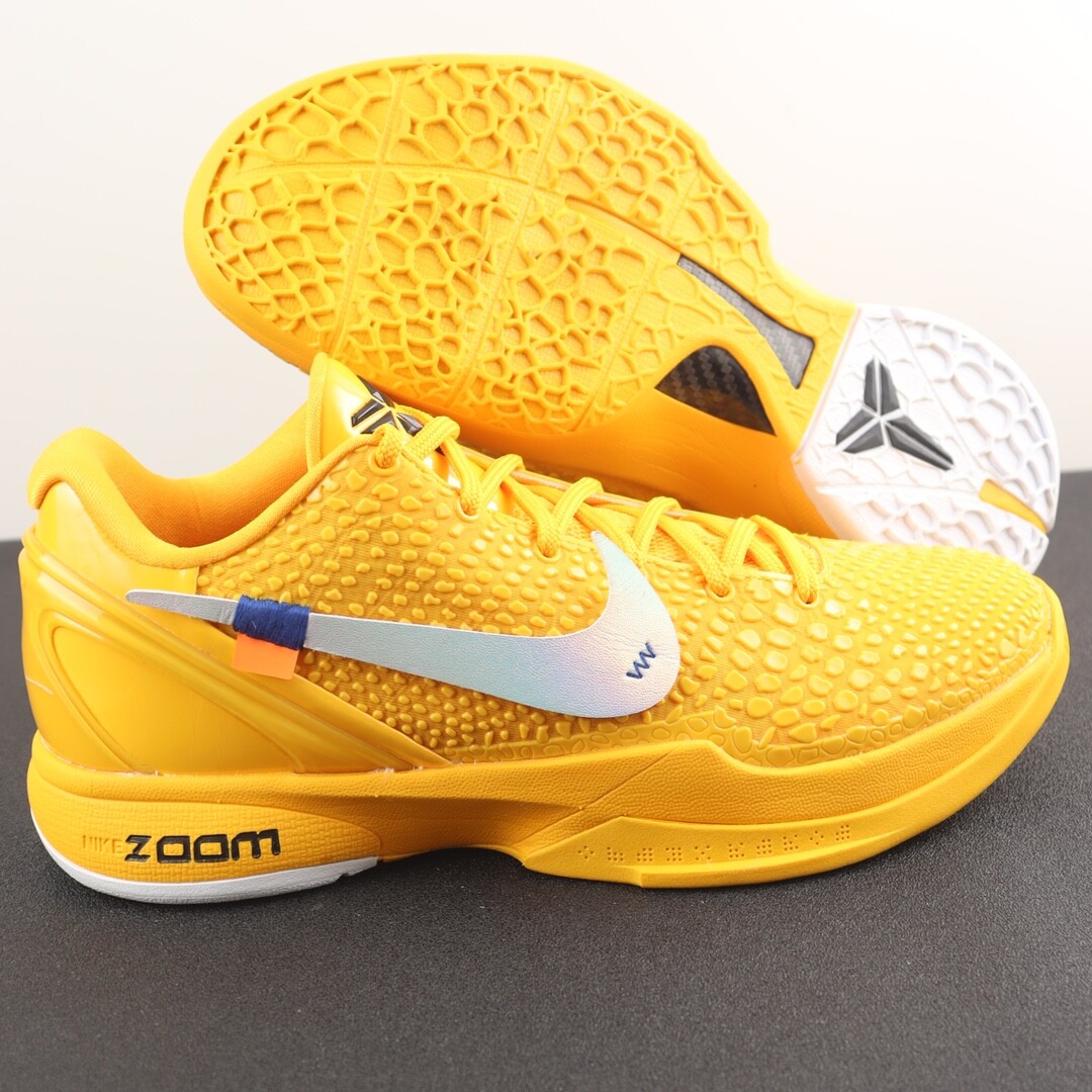 New NK Zoom Kobe 6 X OW Yellow CW2190-501 Mens Womens Basketball Shoes