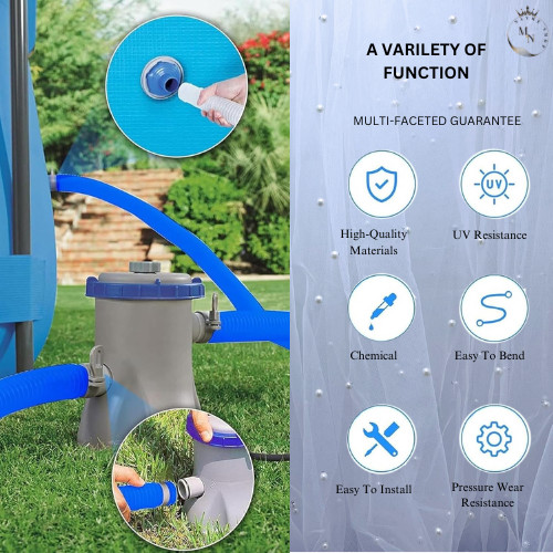 Pool Hoses Replacement 1.25" X 41" For Above Ground Pools Diameter Pool Pump