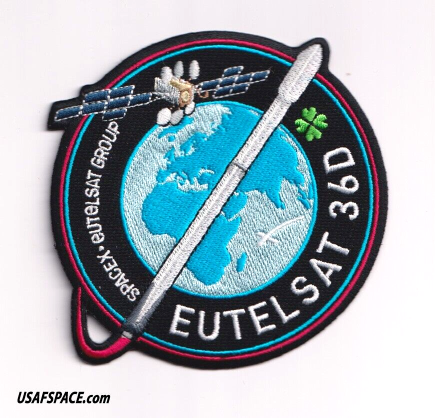 Authentic SPACEX EUTELSAT-36D DRAGON FALCON 9 SATELLITE Mission EMPLOYEE Patch