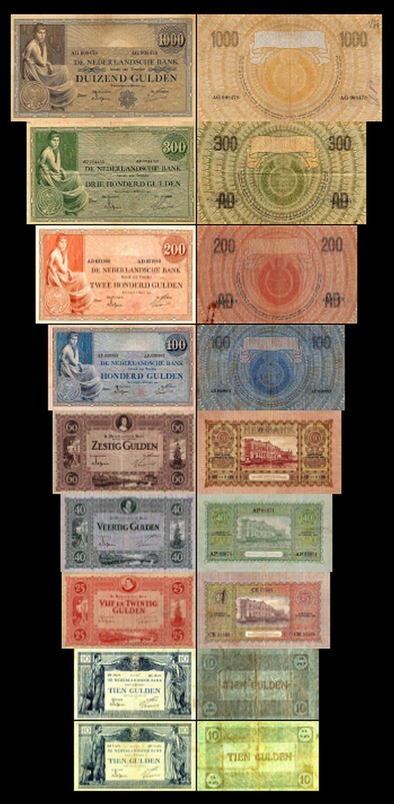 10 - 1000 Guilders - Issue 1917 - 1929 - Reproduction - 012