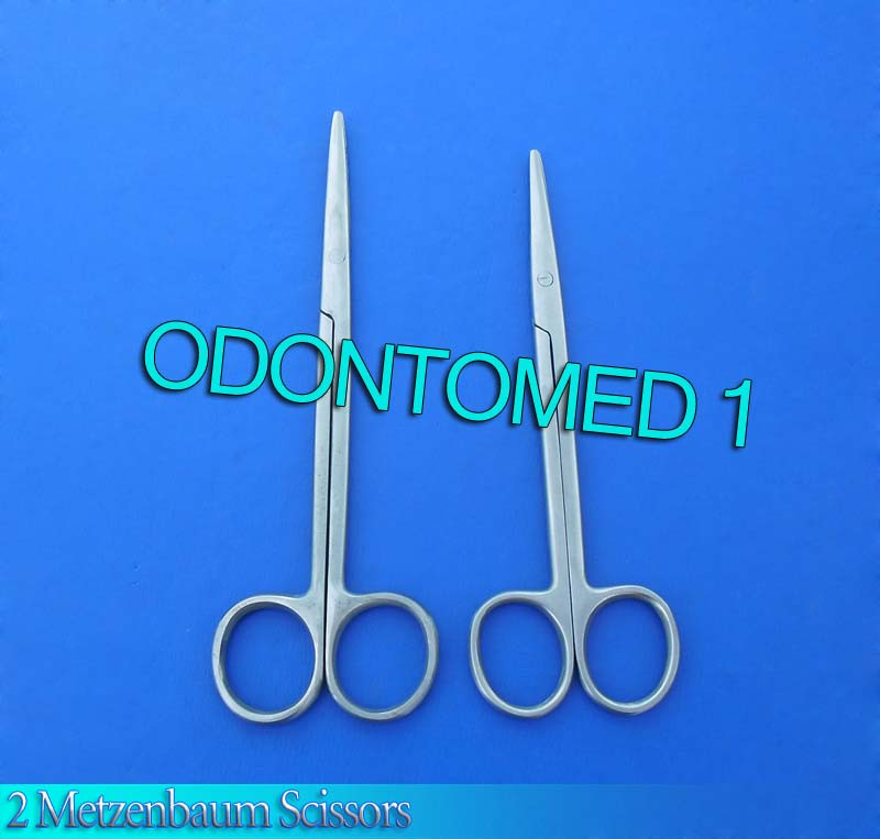 2 Metzenbaum Scissors 8"+11" Straight Surgical Instruments