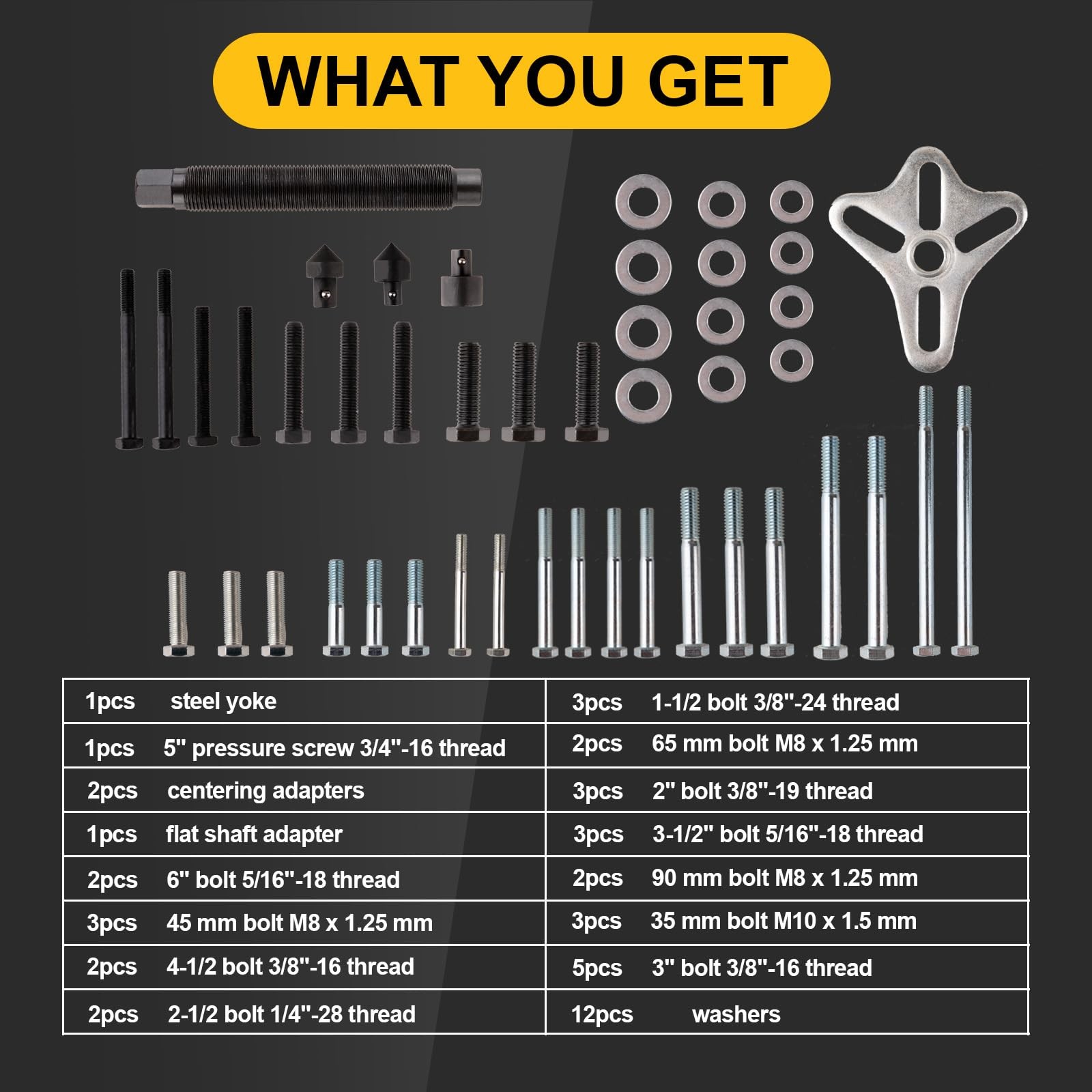 syizyen 46PCS Harmonic Balancer Puller Set, Automotive Power Steering Wheel...