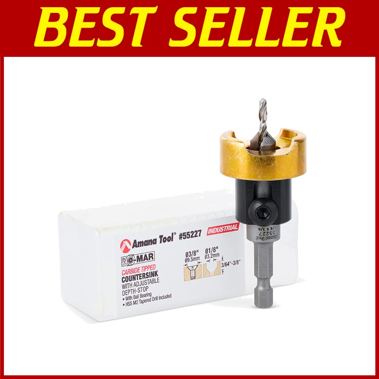 Carbide Tipped Countersink Drill Set with Depth Stop