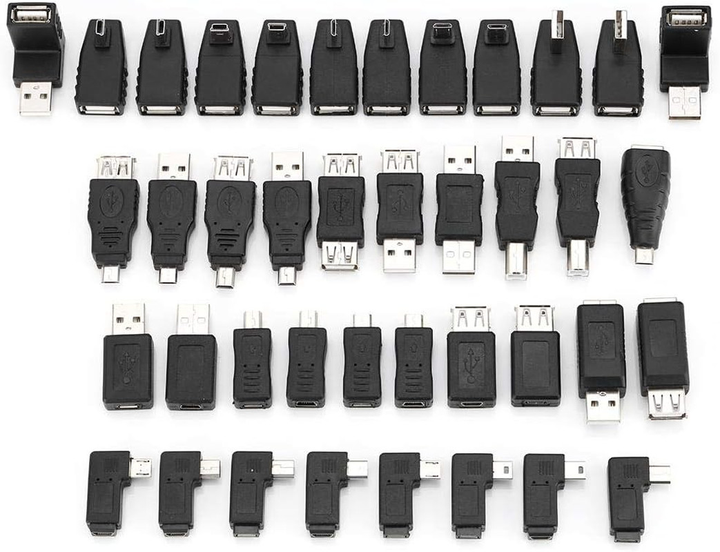 USB Adapter Kit, 40PCS Multiple USB2.0 Adapter Converter Connectors, Compatible