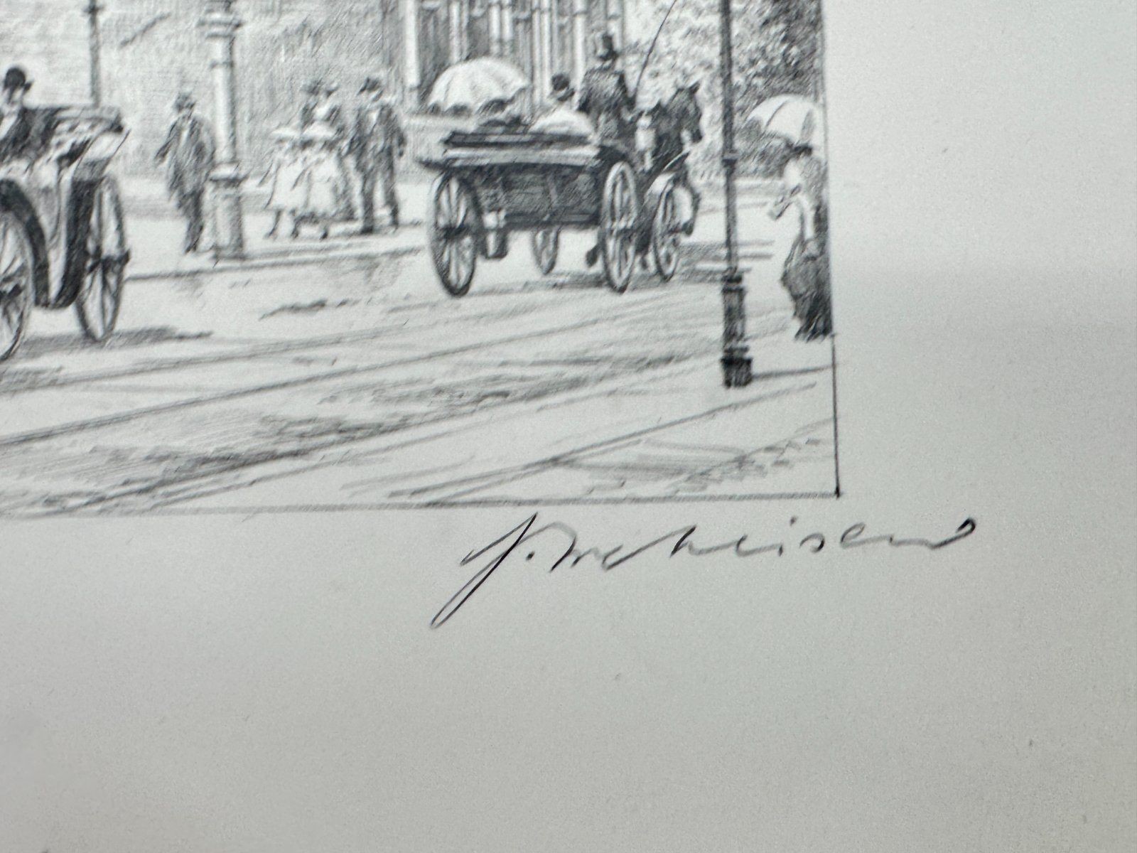 * HEINZ WEHLISCH DRAWING HANNOVER DÖHREN TOWER VIEW SIGNED