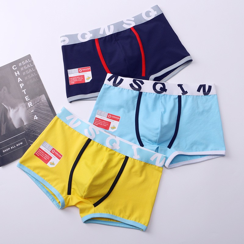 Men's Cotton Boxer Briefs Dual Layer U Pouch Wide Fashion Waistband Underwear
