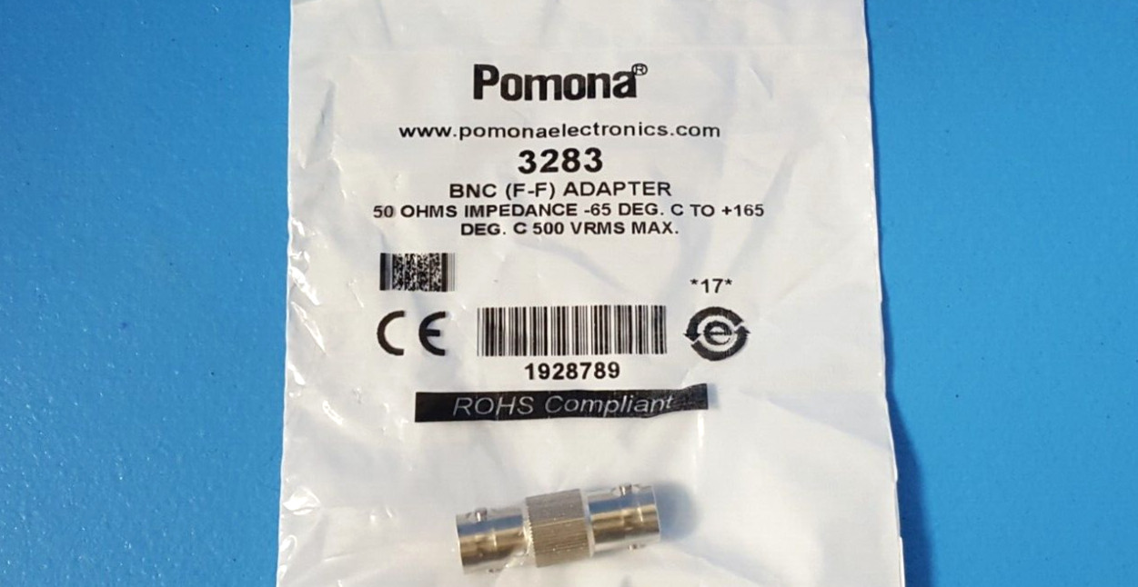 (2 pcs) BNC ( F-F) Adapter, 3283, Pomona, 50 Ohms