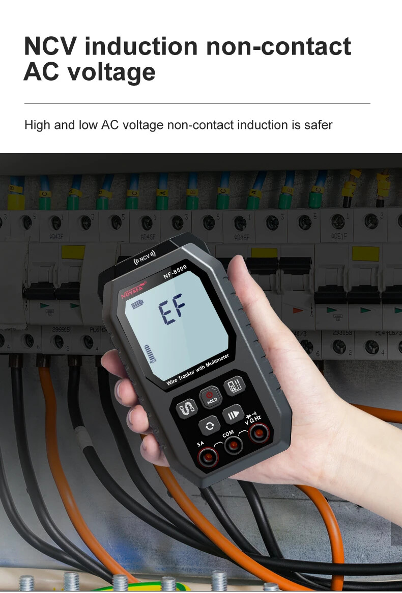 2in1 Network Cable Tester & Digital Multimeter Cable Tracker Cat5Cat6 PoE Tester