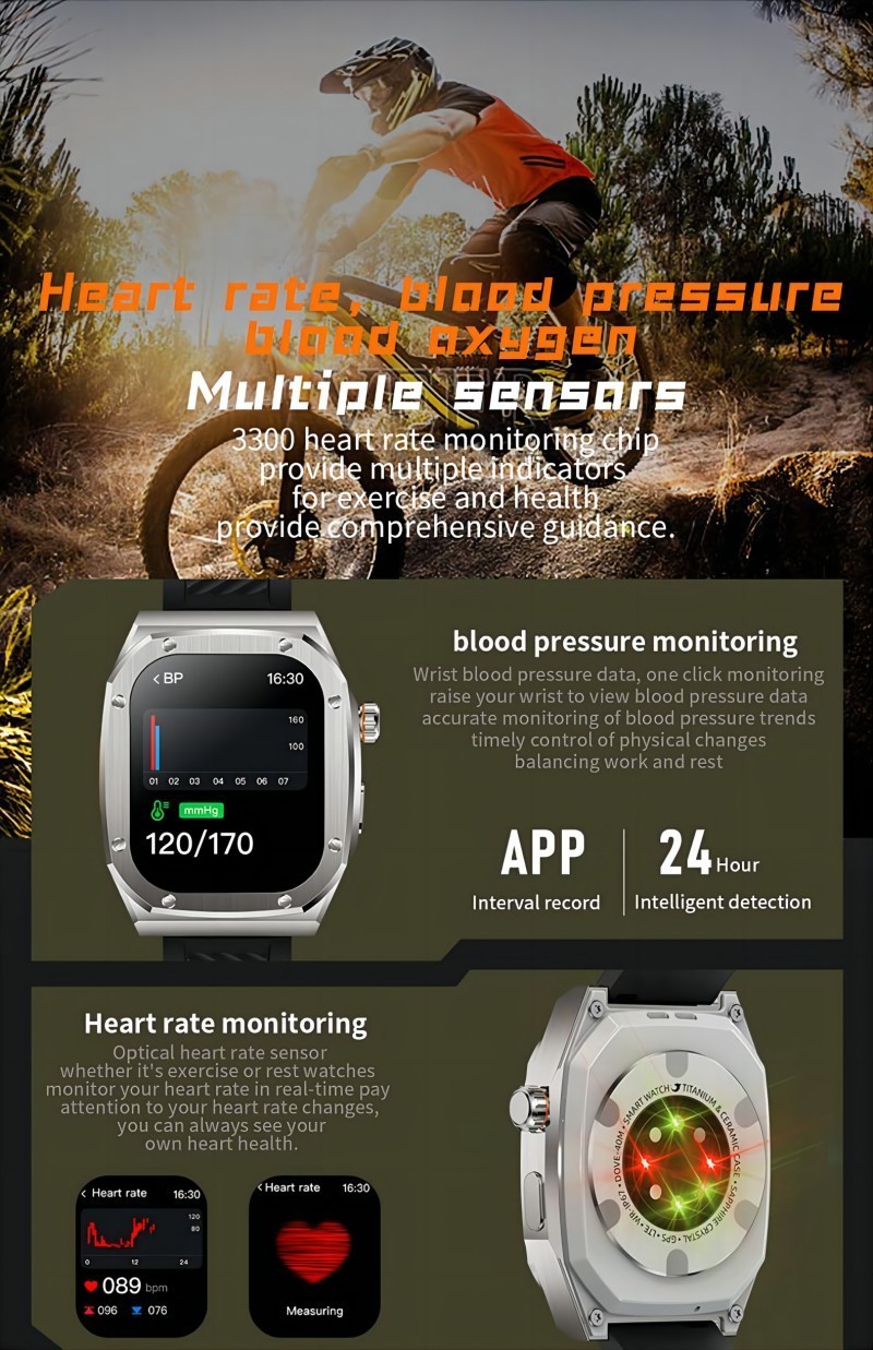 Smart Watch Waterproof Bluetooth Call Fitness Tracker Compass With 2 Straps