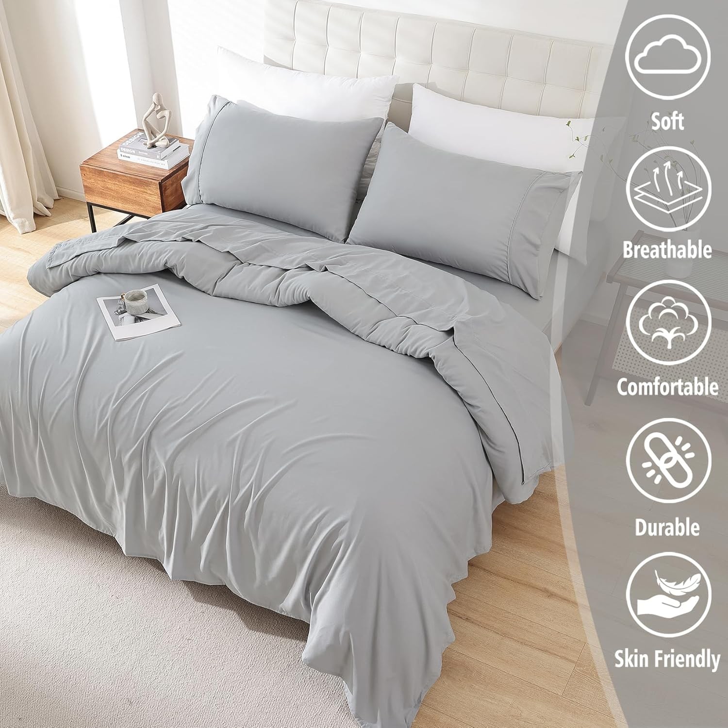 Twin Sheet Set 3 Piece Bed Sheets Twin Size Bed Extra Soft Breathable Deep