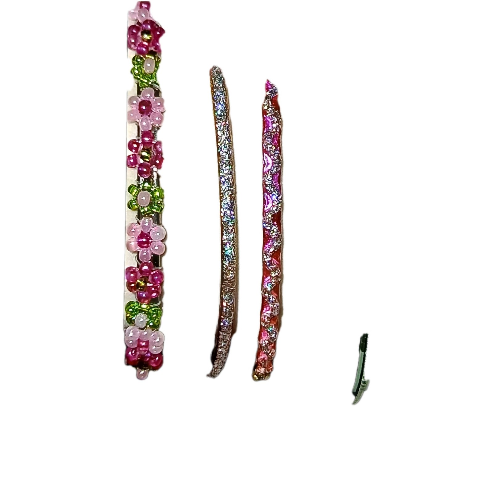 Handcrafted Multicolor Beaded Flower Charm Stackable Bangle Bracelets Set
