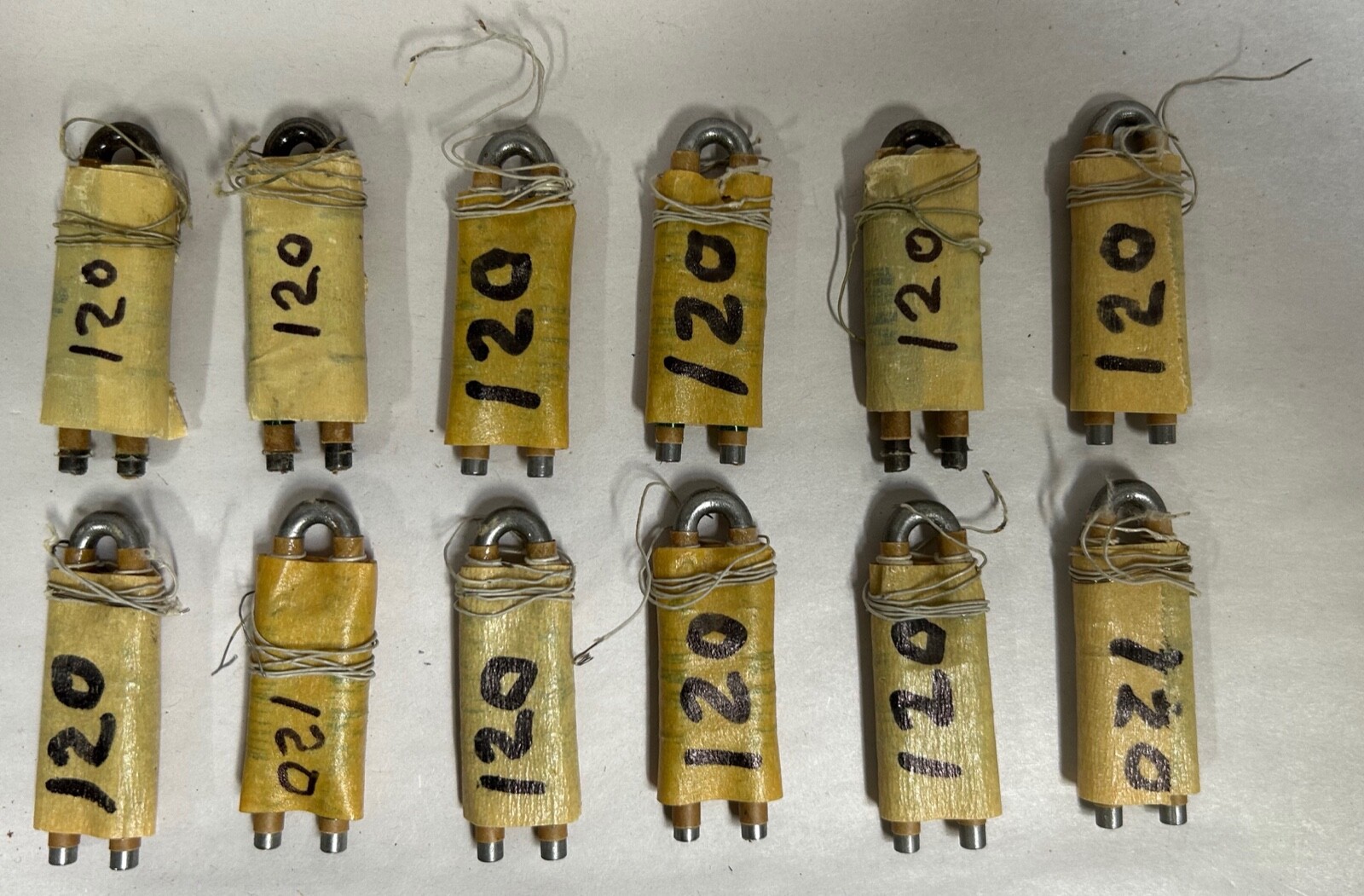 Lot Of "12" Vintage Player Piano 120 Ohm Magnet Coils Parts (A10)