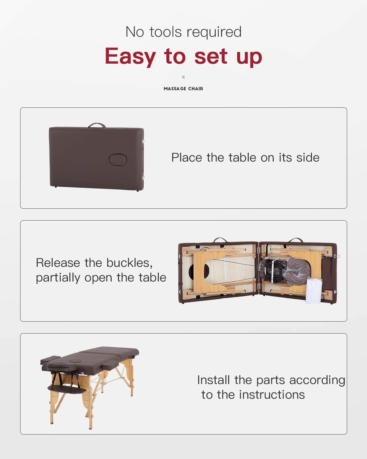 Massage Table Massage Bed Spa Bed 73 Inch Portable 2 Folding W/Carry Case Table