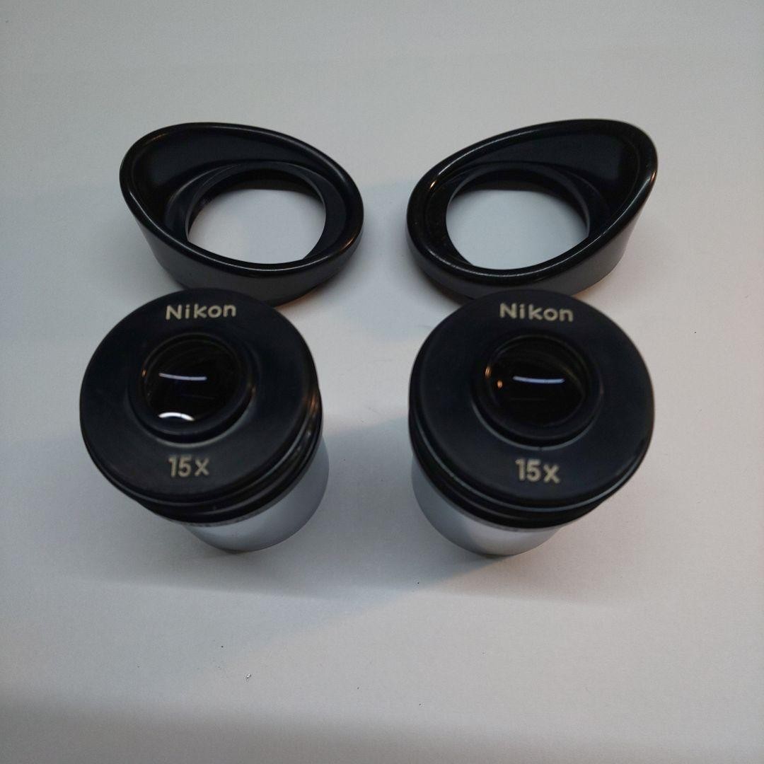 Pair of 2 Nikon 15x Stereo Microscope Eyepieces w/ Rubber Eyecaps 30mm Japan