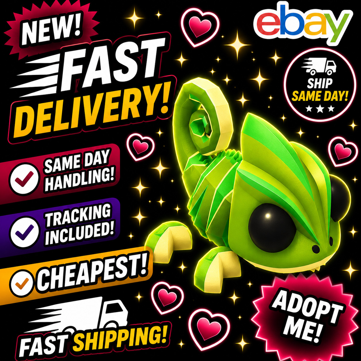 Chameleon / / All Variations! FR, NFR, MFR, Neon, Mega - Adopt From Me