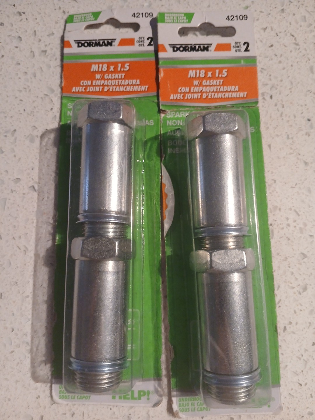 Dorman Help! 42109 M18 1.5 w/ Gasket Steel Non Fouler Qty 2 Per Pack Total Of 4