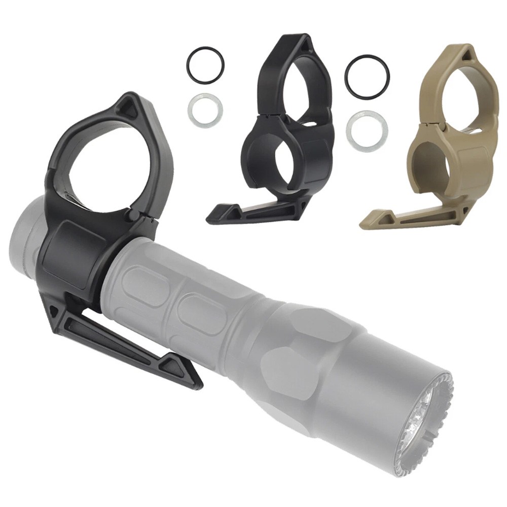 2PCS Portable Flashlight Holder Lightweight Tactical Flashlight Ring Pocket Clip