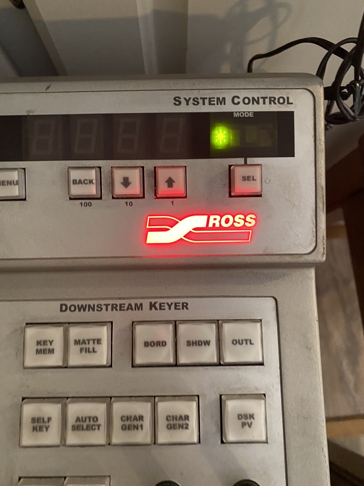 Ross Synergy 100 Switcher Control Panel - S100 C.P. Controller Power UNTESTED