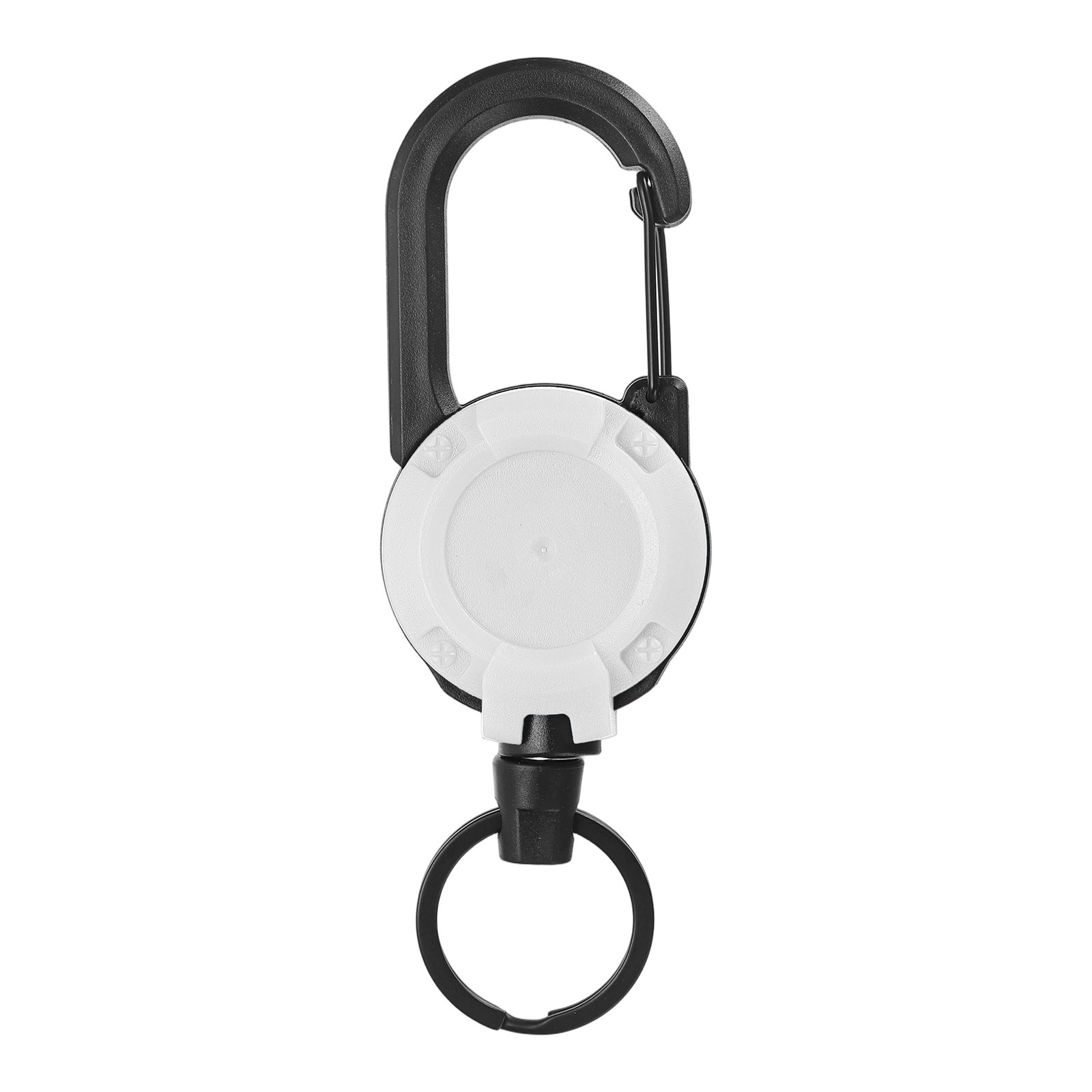 White Retractable Keychain KEY BACKPACK Heavy Duty Retractable ID Badge Holder