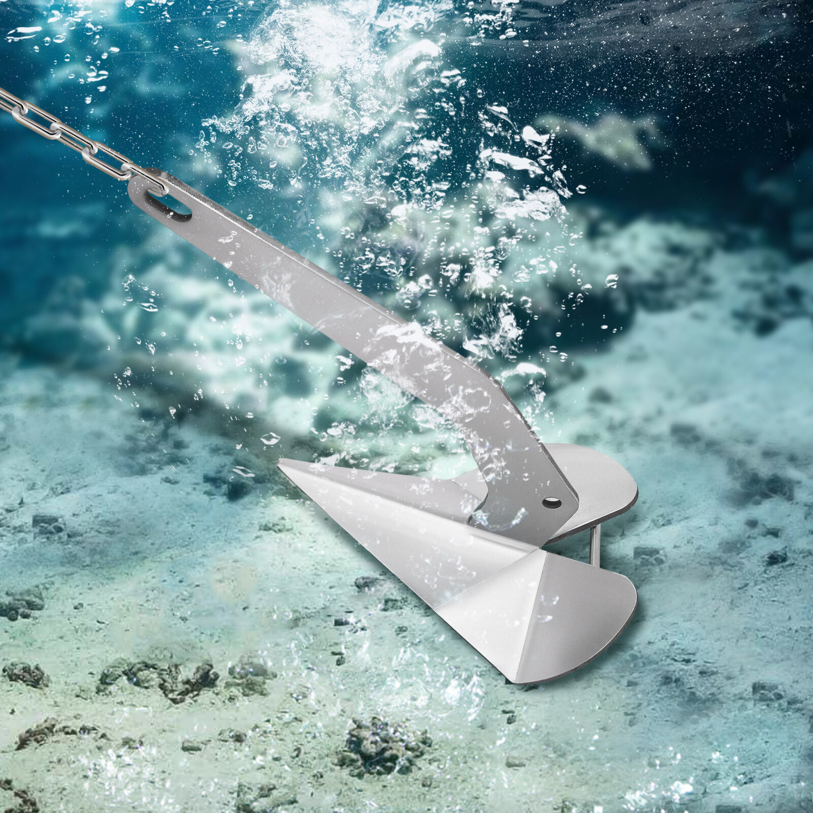 Delta Style Anchor Solid 316 Stainless Steel 10kg/22 lbs For Boat