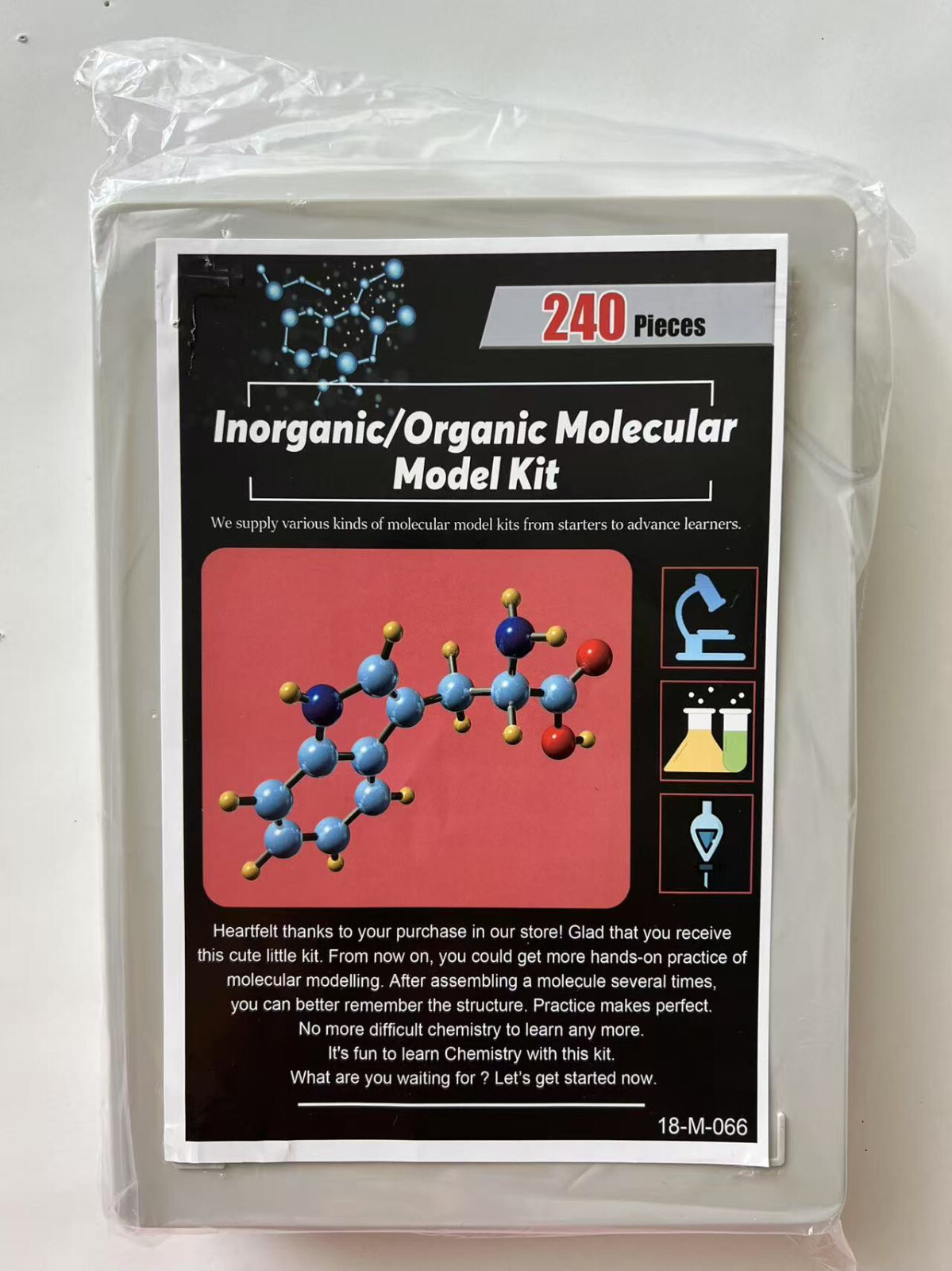 New  Inorganic /Organic Chemistry Molecular Model Kit 240 pieces