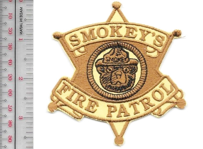 Smokey the Bear US Forest Service USFS Smokeys Fire Patrol Patch NO TARIFF