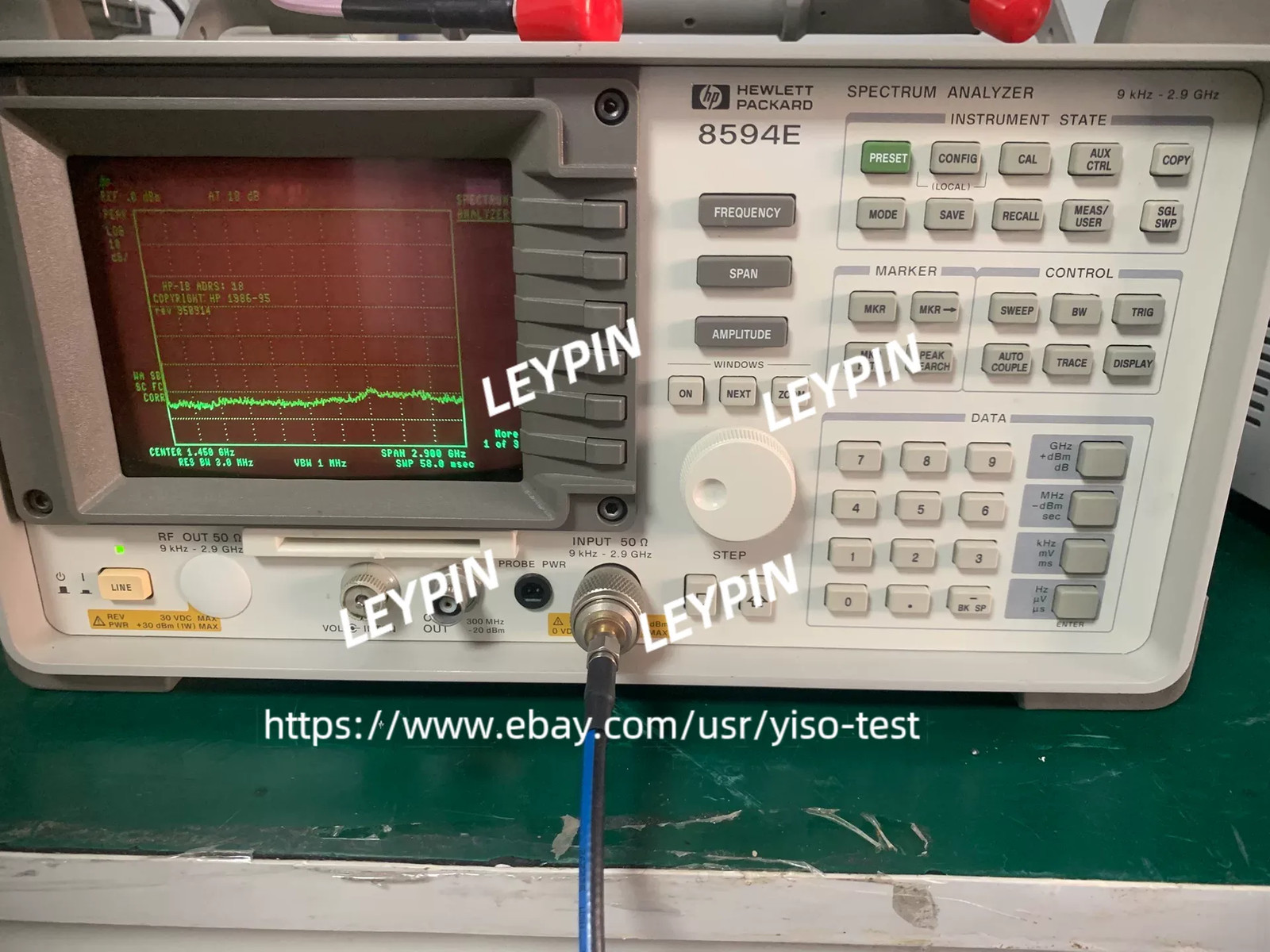 HP8594E Spectrum Analyzer 9kHz-2.9GHz Options 010,041 Tracking Gen *IW*yiso