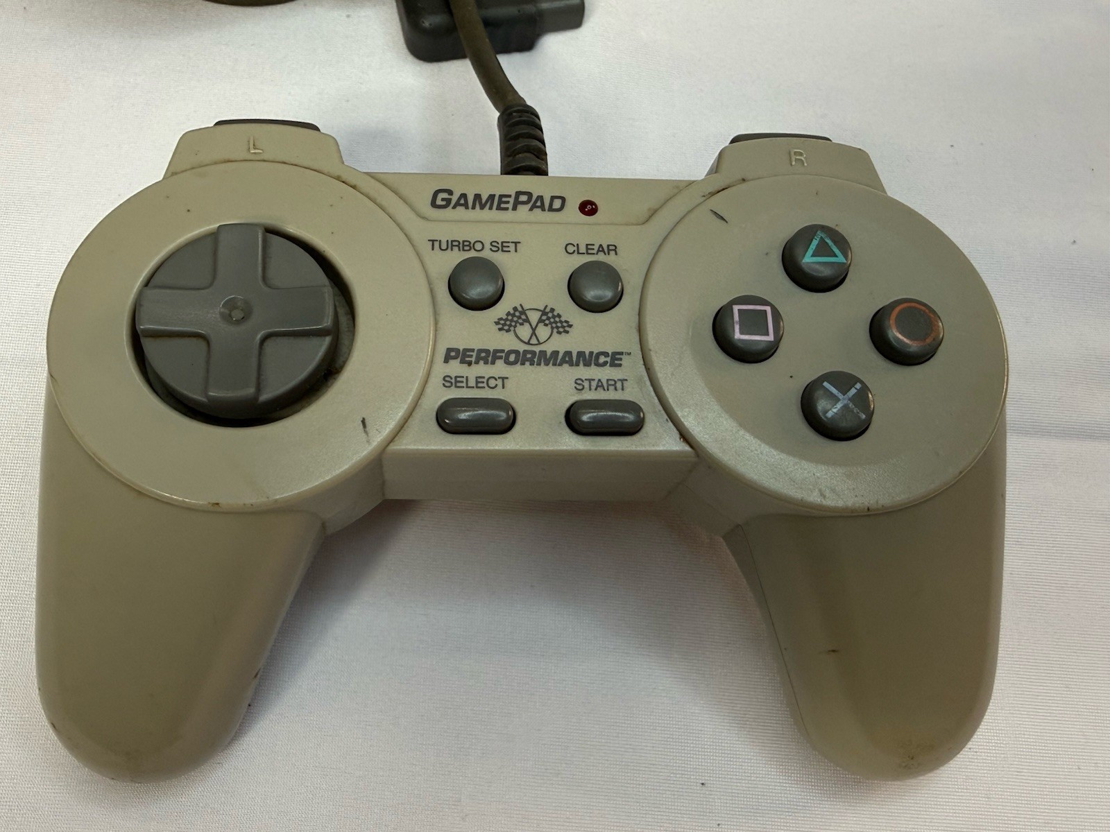GamePad Performan PS1 PlayStation 1 Controller Gray Turbo Set P-103E