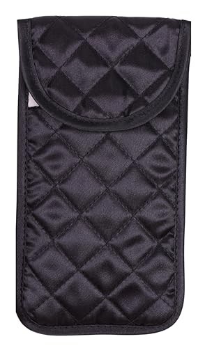 Quilted Soft Eyeglass Multi Functional Travel Black Without Front Bow - Satin