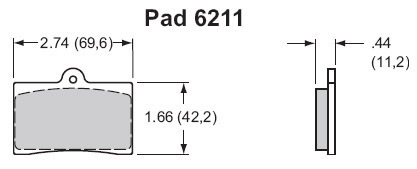 NEW WILWOOD COMPOSITE METALLIC CM BRAKE PADS,6211,GP320