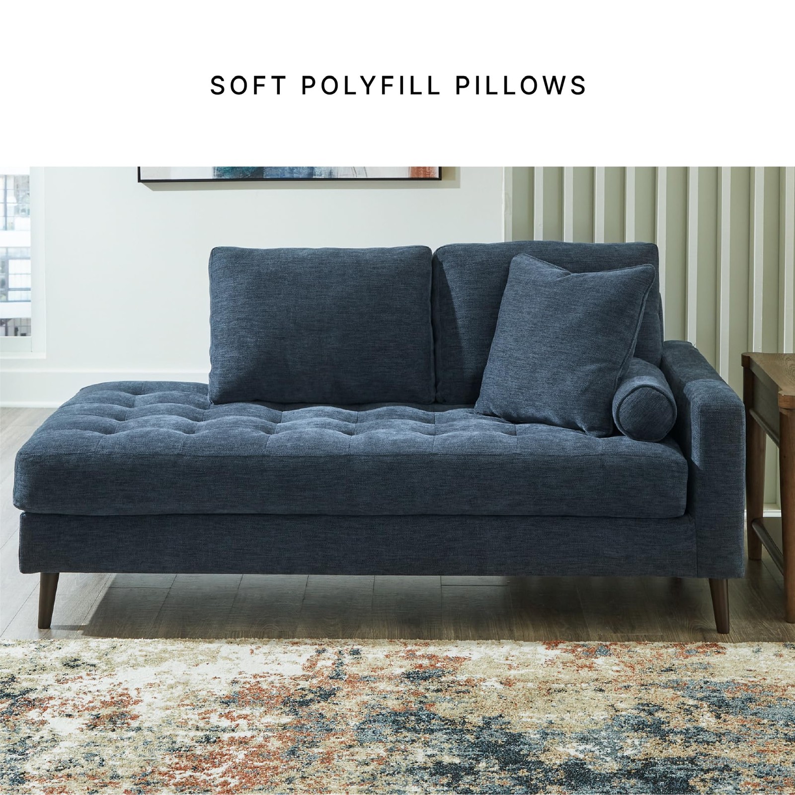 Bowery Hill Corner-blocked frame Navy Right-Arm Facing Corner Chaise