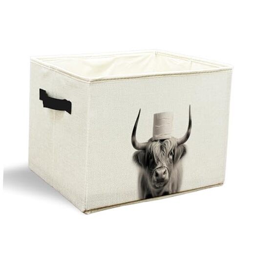Funny Cow Bathroom Storage Bins Box, Cow Bathroom Decor, Cow Lover Toilet Cow