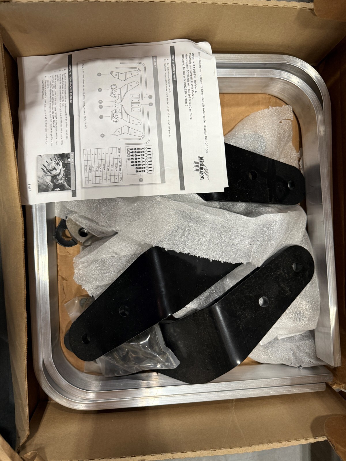 Minimizer 10001442 Lift Axle Fender Mount Bracket Kit