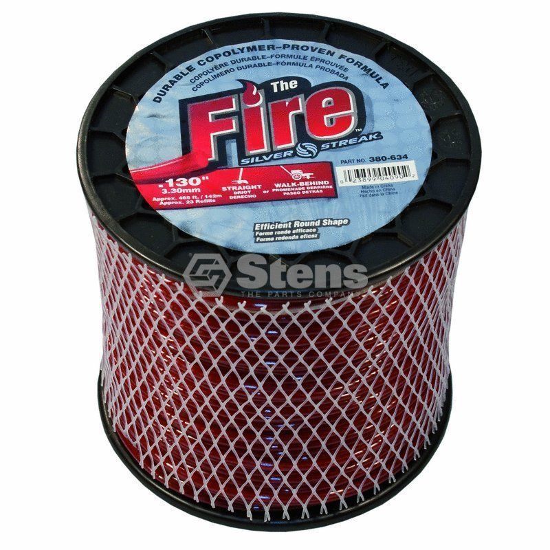 380-634 STENS Fire Red Round String Trimmer Line .130" Gauge 465 '