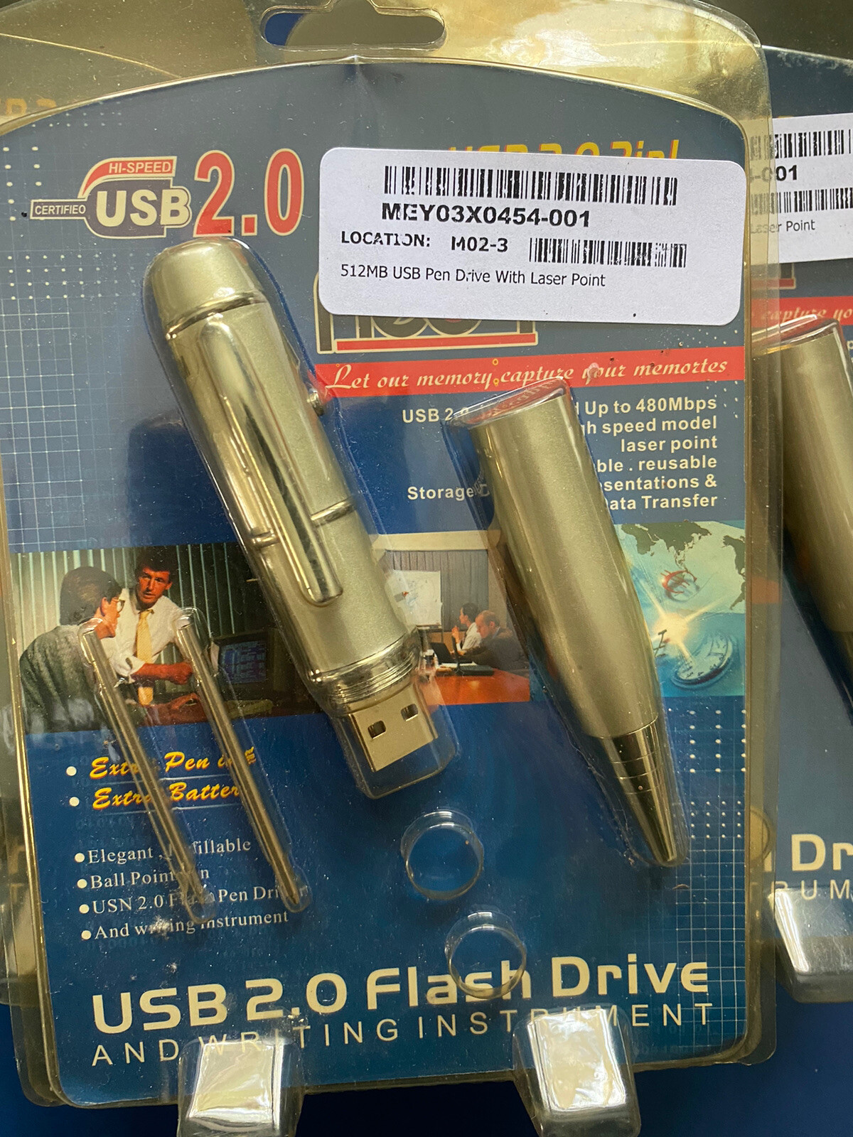 USB 2.0 flash drive and writing instrument 512MB
