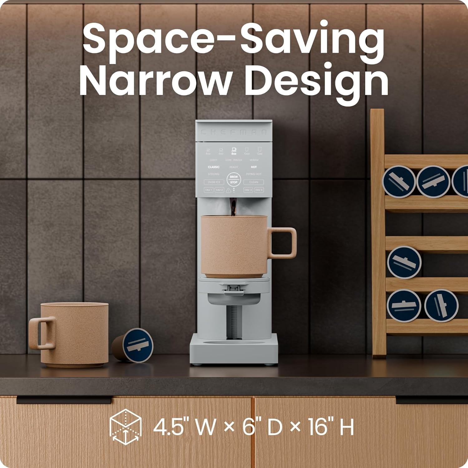 Caffeinator Single Serve Coffee Maker, Brew Kcups & Grounds, Drip Coffee Mach...