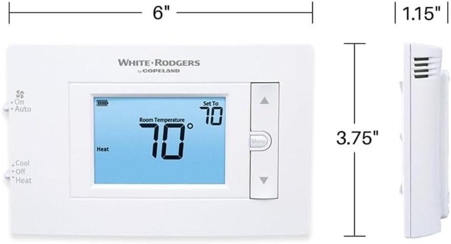User-Friendly Emerson Thermostat with Filter Indicator & Backlit Display