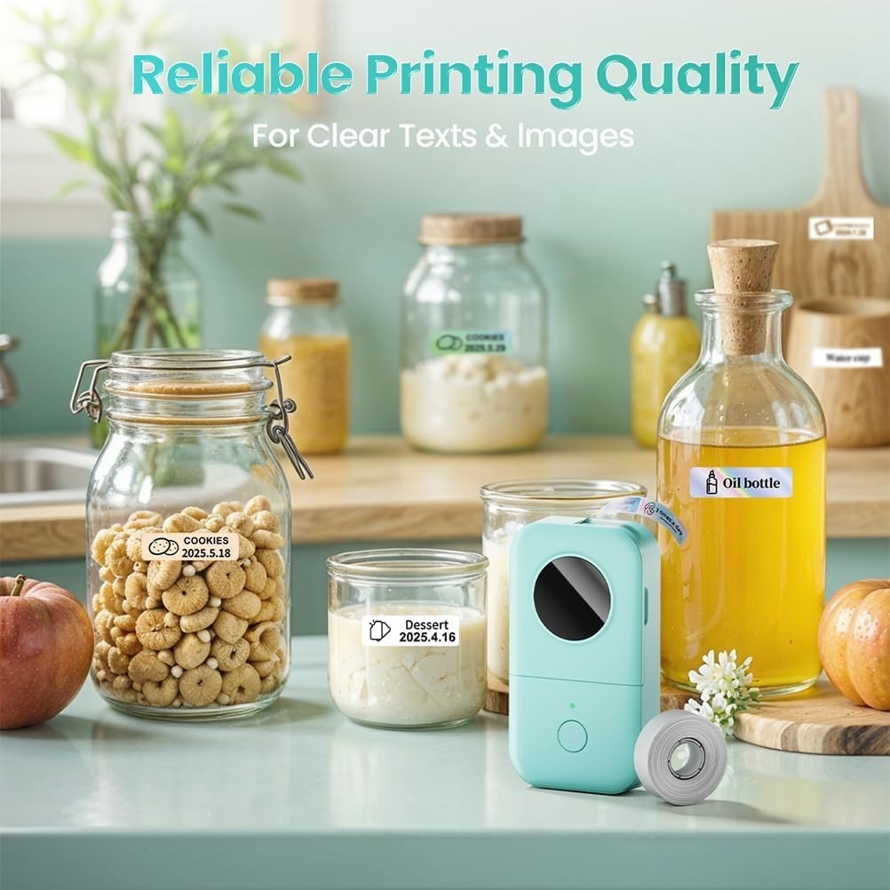 Phomemo D30 Label Maker Machine, Portable Bluetooth Mini Label Printer Handheld