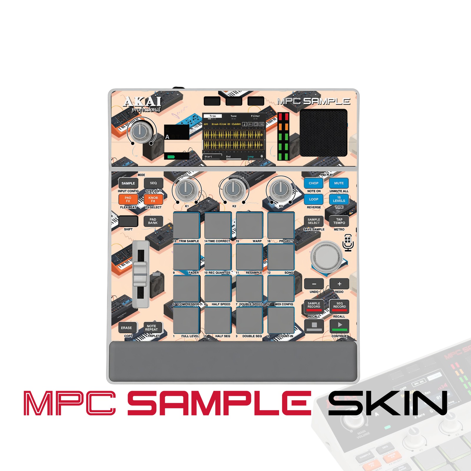 Akai MPC Sample Skin / peachy arcade drift