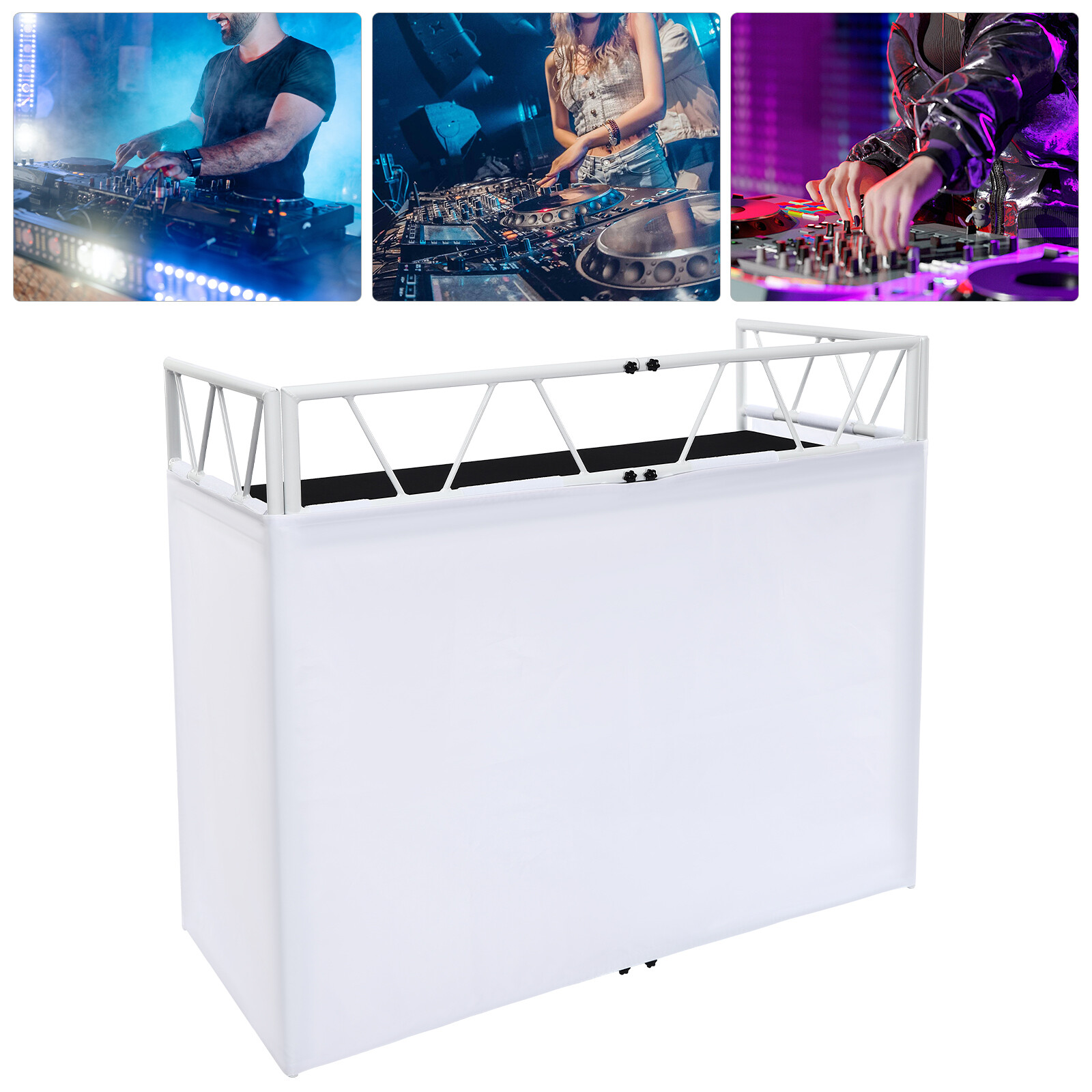 46"x24" Portable DJ Facade Booth Foldable DJ Table Stand Booth DJ Table Station