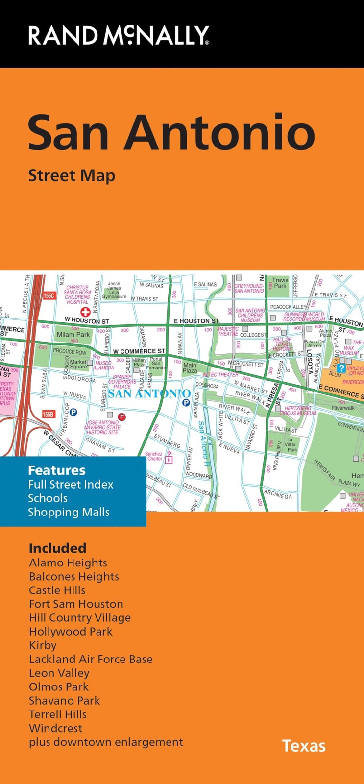 Rand McNally Folded Map: San Antonio Street Map 40" x 28", Multicolor
