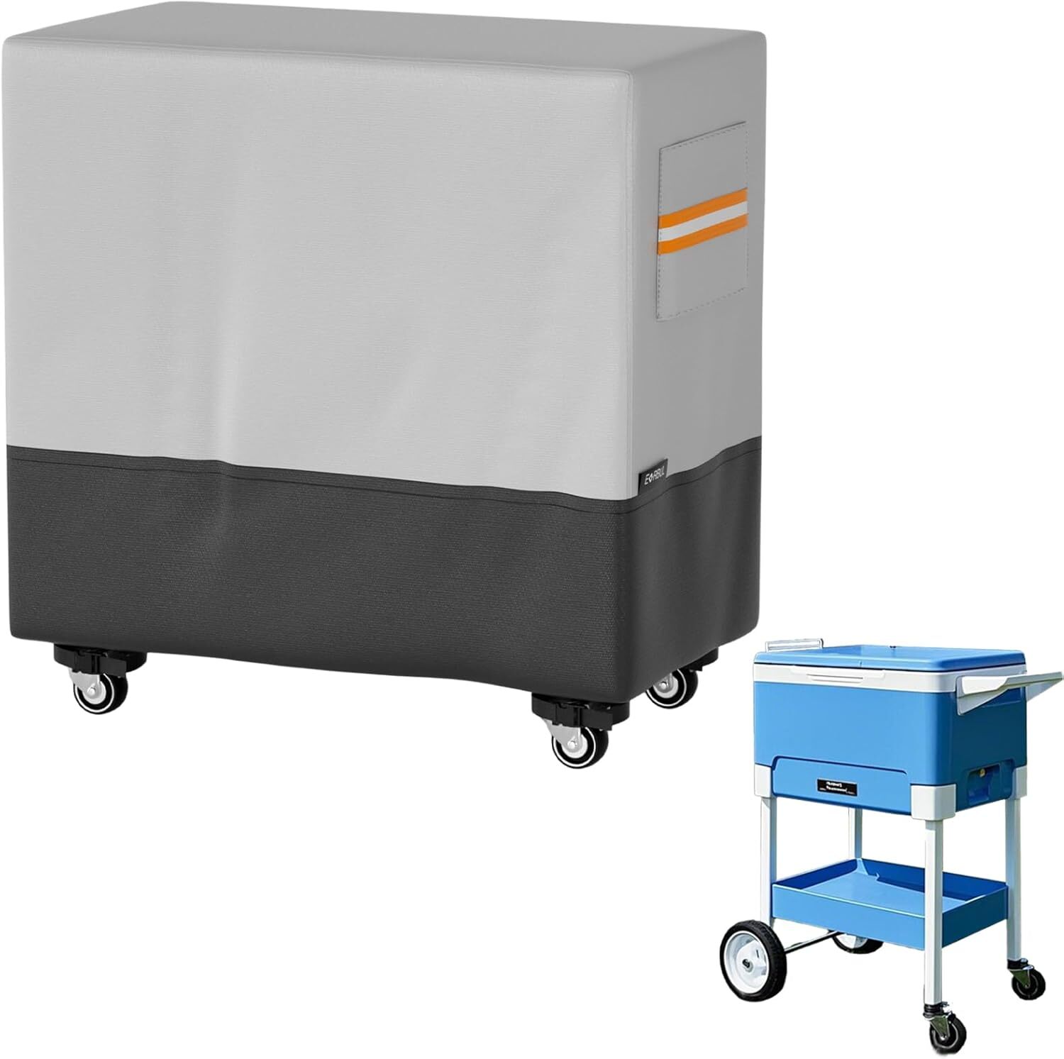 Waterproof 80 Qt Rolling Cooler Cart Cover for Most Patio Ice Chest Part 420D