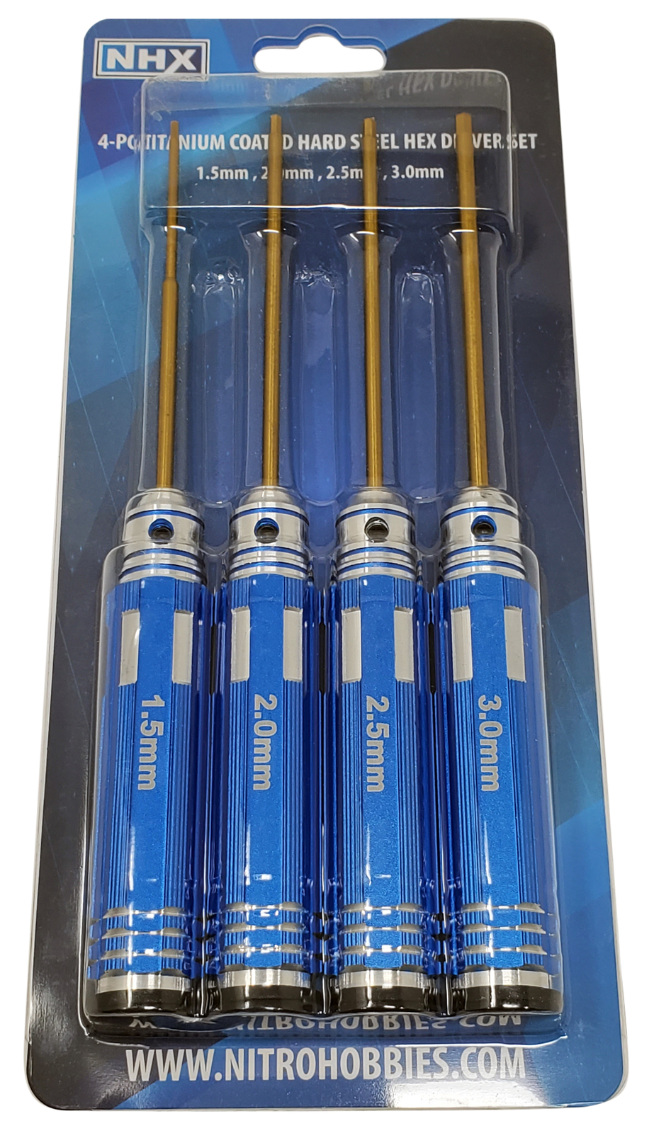 NEW NHX Steel Hex Driver Tool Set 1.5/2/2.5/3mm Ti Coated Steel Tip FREE US SHIP