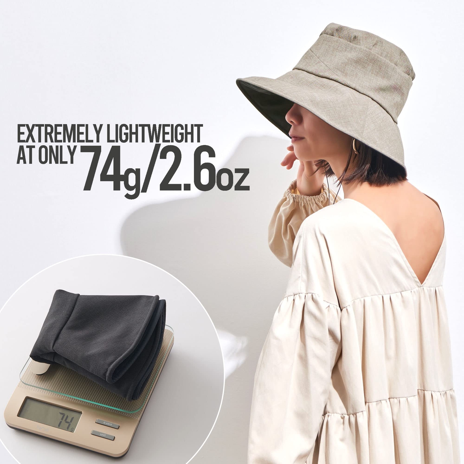 Womens Summer Beach Sun Hat - Wide Brim Gardening UV Protection Japanese Desi...