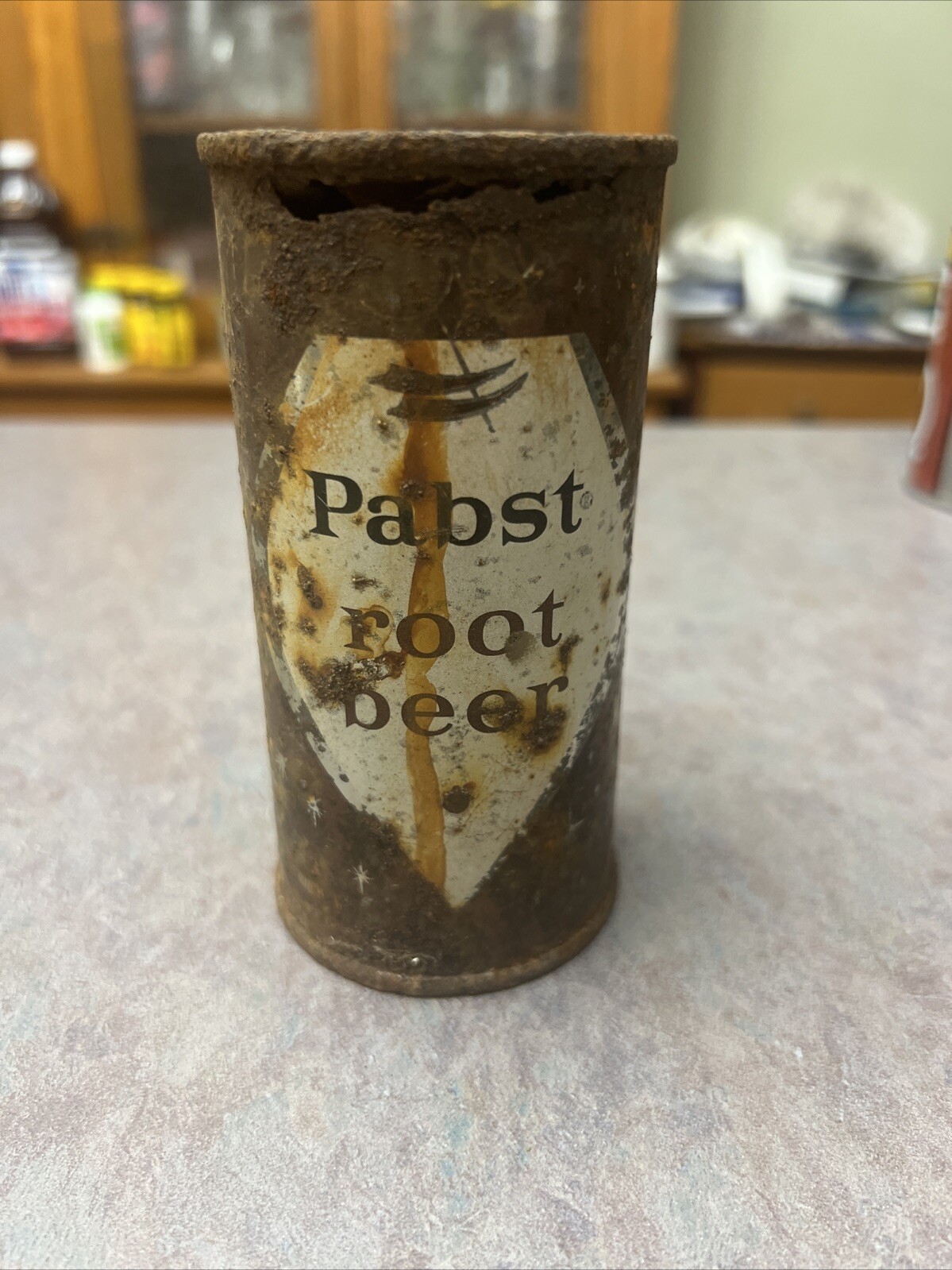 Vintage Pabst Root Beer Soda Milwaukee Wi 10 oz Flat Top Antique Beer 1940-50