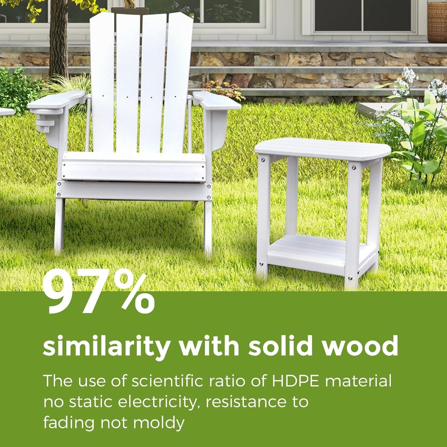 Adirondack Square Outdoor Side Table – Durable, Eco-Friendly & Weather-Resist...