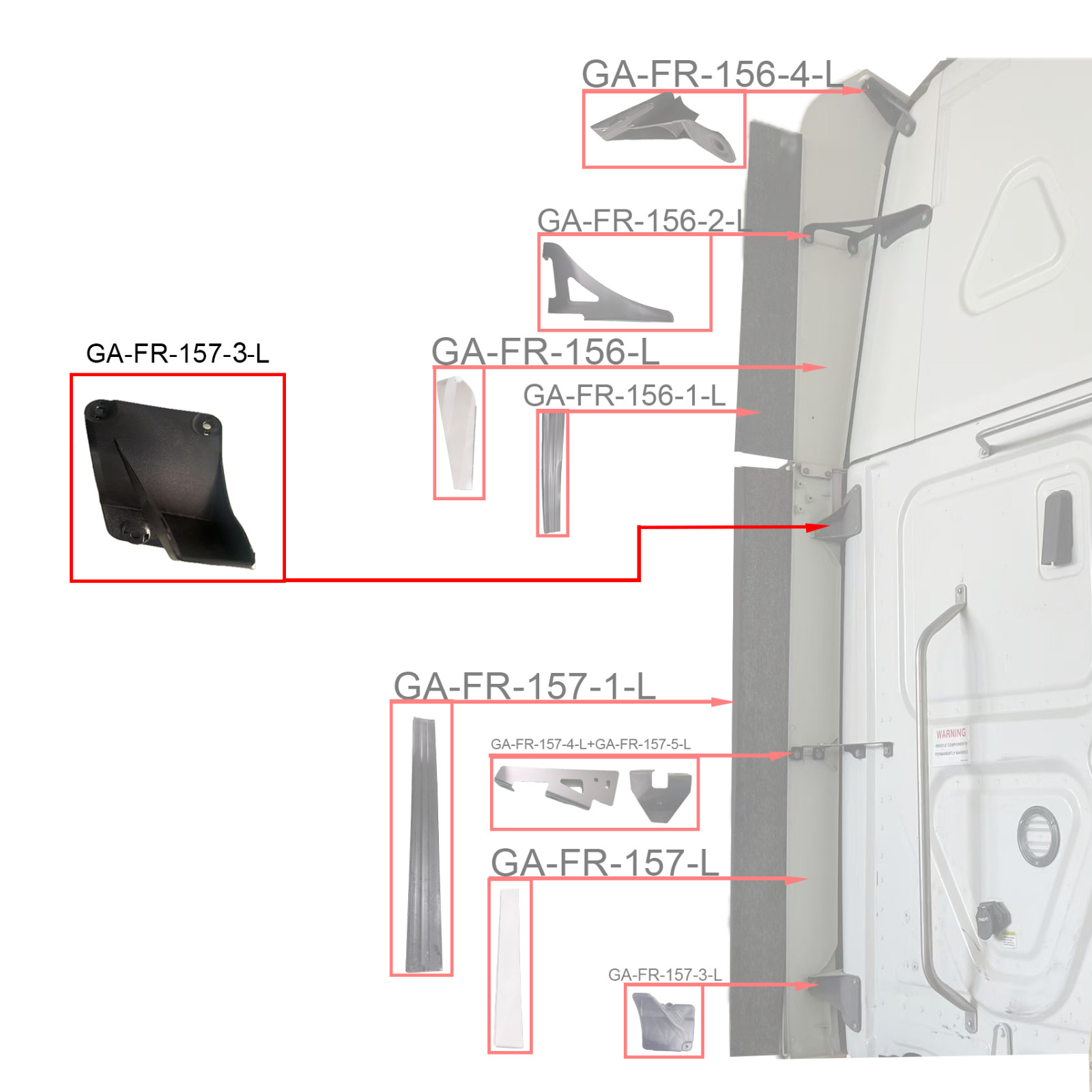 Bracket fits Lower Fairing Left Driver Side For Freightliner Cascadia 2018-2024