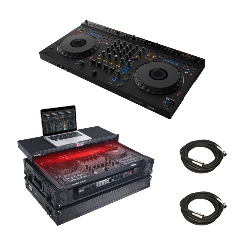 Bundle of AlphaTheta DDJ-GRV6 DJ Controller + Road Case & 2 XLR Cables
